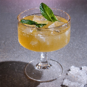 An image of the Arrack and a Hard Place cocktail submitted by Toby that contains Arrack, Gold Rum, Curaçao Triple Sec, Amaretto, Lime and Whiskey Barrel Aged Bitters