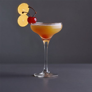 An image of the Cavalier cocktail submitted by Toby that contains Cognac, Lemon, Curaçao Triple Sec, Orgeat Syrup, Apricot Preserve and Orange Bitters