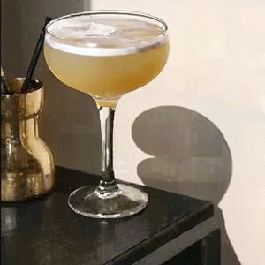 An image of the Eagle's Dream cocktail submitted by Toby that contains London Dry Gin, Crème de Violette, Lemon, Simple Syrup and Egg