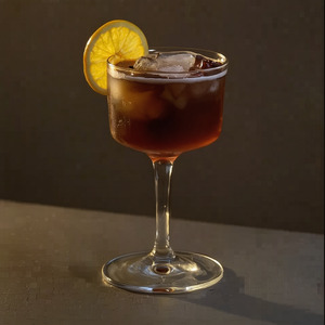 An image of the Hedgerow Heaven cocktail submitted by Toby that contains Homemade Hedgerow Shrub, Sloe Gin, Turin Bitters and Angostura Bitters
