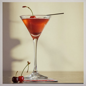 An image of the My Black & Bitter Heart cocktail submitted by Toby that contains Rye Whiskey, Cognac, Punt e Mes, Turin Bitters, Coffee Liqueur, Angostura Bitters and Cocktail Cherry