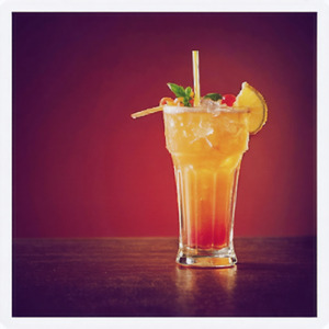 An image of the Singapore Sling cocktail submitted by Toby that contains London Dry Gin, Cherry Brandy, Curaçao Triple Sec, Benedictine DOM, Pineapple Juice, Lime, Grenadine and Angostura Bitters