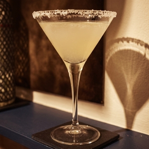 An image of the After Supper cocktail submitted by Toby that contains Lemon, Apricot Brandy and Curaçao Triple Sec