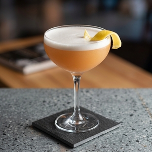 An image of the Anyone's Shadow cocktail submitted by Toby that contains Rye Whiskey, Smith & Cross, Amaro Meletti, Benedictine DOM and Lemon