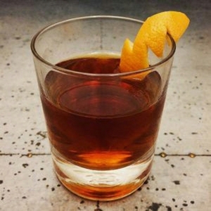 An image of the Backyard Bitter cocktail submitted by Toby that contains Cognac, Aperol, Gran Classico Bitter, Olorosso Sherry, The Bitter Truth Jerry Thomas' Own Decanter Bitter and Grapefruit