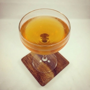 An image of the Black Douglas cocktail submitted by Toby that contains Blended Scotch, Cream Sherry, Licor 43 and Angostura Bitters