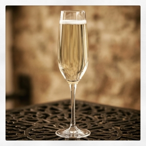 An image of the Blueberry-Pineapple Champagne Sparklers cocktail submitted by Toby that contains Blueberries, Pineapple Juice, Mint, Caster Sugar and Champagne