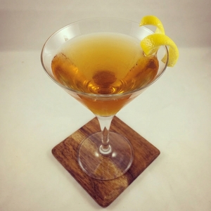 An image of the Bobby Burns cocktail submitted by Toby that contains Sweet Vermouth, Blended Scotch, Benedictine DOM and Lemon