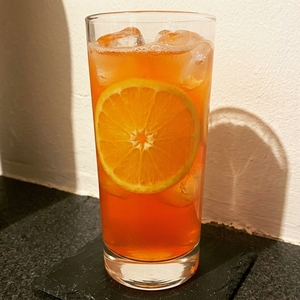 An image of the Buonasola cocktail submitted by Toby that contains Orange Vodka, Limoncello, Turin Bitters, Simple Syrup, Orange and Orange