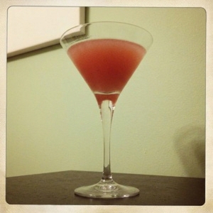 An image of the Camparipolitan cocktail submitted by Toby that contains Turin Bitters, Curaçao Triple Sec, Lime, Cranberry Juice and Salt