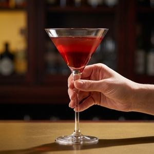 An image of the Dare I Say? cocktail submitted by Toby that contains Rye Whiskey, Fernet Branca, Sweet Vermouth, Aperol and Rhubarb Bitters