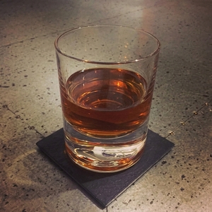 An image of the Down & Brown cocktail submitted by Toby that contains Rye Whiskey, Fernet Branca, Benedictine DOM, Maraschino Liqueur and Orange