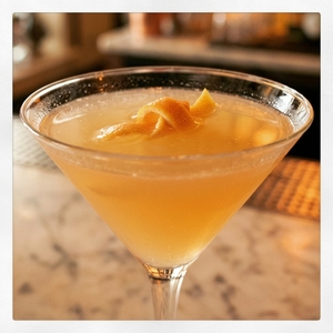 An image of the El Puente cocktail submitted by Toby that contains Blanco Tequila, Grapefruit, Bianco Vermouth, St Germain, Mezcal and Grapefruit