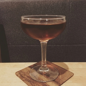 An image of the Ephemeral cocktail submitted by Toby that contains Old Tom Gin, Bianco Vermouth, St Germain, Celery Bitters and Grapefruit