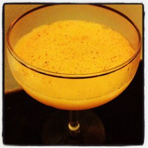 An image of the Frascati's Jubilee Flip cocktail submitted by n0tquitethere that contains Egg, Grand Marnier, White Rum and Nutmeg