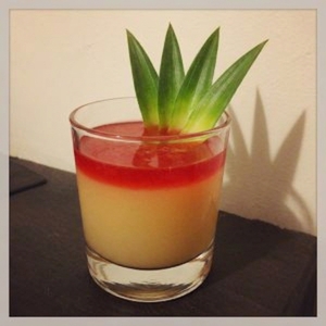 An image of the Ginger Smash, Summer cocktail submitted by Toby that contains Fresh Ginger, Pineapple, Caster Sugar, Agricole Rhum, Lime, Maraschino Liqueur, Apple Schnapps and Pineapple