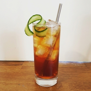 An image of the Honeydew, Cucumber and Mint Mojito cocktail submitted by Toby that contains Honey Dew Melon, Soda Water, Gold Rum and Cucumber