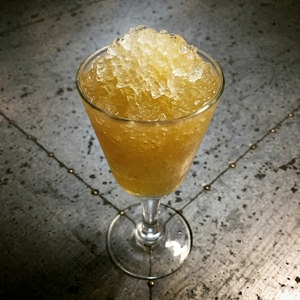 An image of the Knickerbocker á la Monsieur cocktail submitted by Toby that contains Gold Rum, Curaçao Triple Sec, Raspberry Syrup, Lemon, Orange and Pineapple