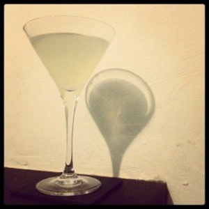 An image of the Leap Frog cocktail submitted by Toby that contains London Dry Gin, Lemon, Apricot Brandy, Simple Syrup, Orange Bitters and Mint