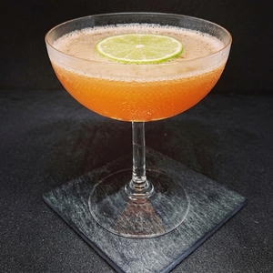 An image of the Leatherneck Cocktail cocktail submitted by Toby that contains Rye Whiskey, Blue Curaçao, Lime and Lime