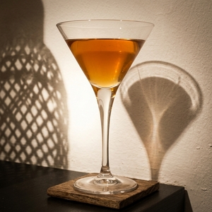 An image of the Load of Mischief cocktail submitted by Toby that contains Curaçao Triple Sec, London Dry Gin, Drambuie, Dry Vermouth and Lemon