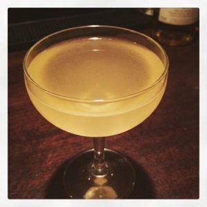 An image of the Margaret Rose cocktail submitted by Toby that contains London Dry Gin, Apple Brandy, Curaçao Triple Sec, Lemon and Grenadine