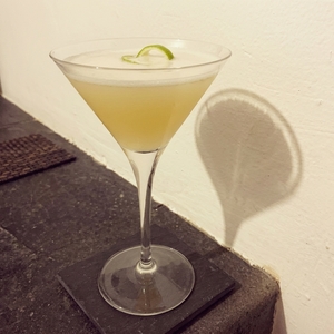 An image of the Monday Morning cocktail submitted by Toby that contains Fernet Branca, Pineapple Juice, Absinthe, Lime and Orange