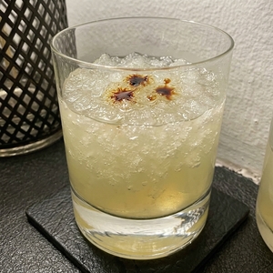 An image of the Monkey Bush cocktail submitted by Toby that contains Blended Scotch, Lemon, Demerara Syrup, Crème de Mûre and Peychauds Bitters