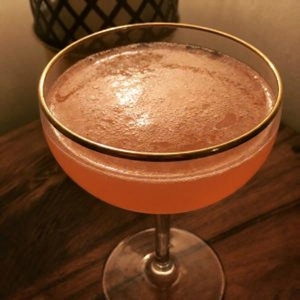 An image of the Morning Glory Fizz cocktail submitted by Toby that contains Blended Scotch, Lemon, Simple Syrup, Egg, Absinthe and Soda Water