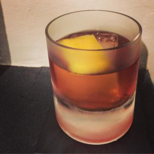 An image of the Oaxacan Old-Fashioned cocktail submitted by n0tquitethere that contains Reposado Tequila, Mezcal, Agave Syrup, Angostura Bitters and Orange