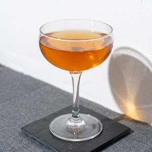 An image of the Paddy Wallbanger cocktail submitted by Toby that contains Irish Whiskey, Dry Vermouth, Galliano L'authentico and Orange Bitters