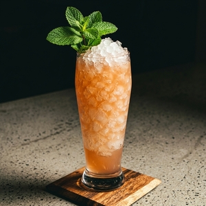 An image of the Park Life Swizzle cocktail submitted by Toby that contains Old Tom Gin, Amontillado Sherry, Falernum, Lime, Ginger Syrup, Angostura Bitters and Mint