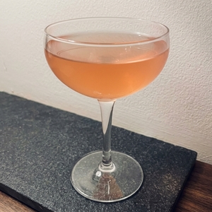 An image of the Pegu Club cocktail submitted by Toby that contains London Dry Gin, Curaçao Triple Sec, Lime, Angostura Bitters and Orange Bitters