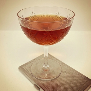 An image of the Pool cocktail submitted by Toby that contains Fernet Branca, Dubonnet Rouge, Quinquina, Brandy and Absinthe