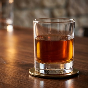 An image of the Refashioned cocktail submitted by Toby that contains Bourbon, Homemade Angostura Sorbet, Soda Water and Orange