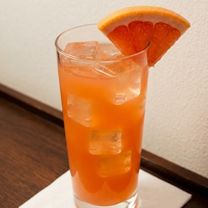 An image of the Rosemary Rhubarb Grapefruit Cocktail cocktail submitted by Toby that contains Grapefruit, Rosemary Rhubarb Shrub, London Dry Gin and Grapefruit