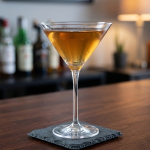 An image of the Rue Morgue cocktail submitted by Toby that contains Blended Scotch, LBV Port, Benedictine DOM and Crème de Cacao Blanc