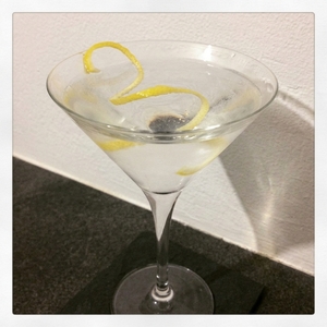 An image of the Saketini cocktail submitted by Toby that contains London Dry Gin, Sake and Lemon