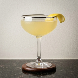 An image of the Sherry Lady cocktail submitted by Toby that contains Fino Sherry, London Dry Gin, Curaçao Triple Sec, Lemon and Lemon