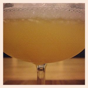 An image of the Siboney cocktail submitted by n0tquitethere that contains Smith & Cross, Gold Rum, Lemon, Pineapple Juice and Passion Fruit Syrup