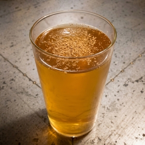 An image of the Silver Root Beer Fizz cocktail submitted by Toby that contains White Rum, Gold Rum, Lemon, Pineapple Juice, Egg, Nutmeg and Root Beer