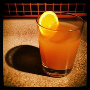 An image of the Smoked Apple-Cinnamon Old Fashioned cocktail submitted by Toby that contains Apple Brandy, Cognac, Cinnamon Syrup, Angostura Bitters and Cinnamon