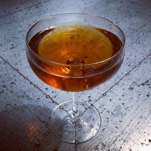 An image of the Superior cocktail submitted by Toby that contains Gold Rum, Apricot Brandy, Sweet Vermouth and Lemon