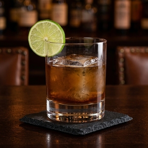 An image of the The Alligator cocktail submitted by Toby that contains Fernet Branca, Lime, Curaçao Triple Sec, Cinnamon Syrup and Lime