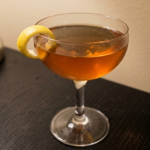 An image of the The Aviation cocktail submitted by Toby that contains London Dry Gin, Lemon, Maraschino Liqueur and Lemon