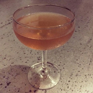 An image of the The Matic cocktail submitted by Toby that contains Fino Sherry, London Dry Gin, Amaro Meletti, Lemon, Simple Syrup and Green Chartreuse