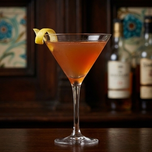 An image of the The Vesper cocktail submitted by Toby that contains London Dry Gin, Plain Vodka, Cocchi Americano and Lemon