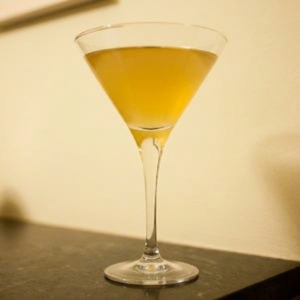 An image of the Third Rail cocktail submitted by Toby that contains White Rum, Brandy, Apple Brandy and Absinthe