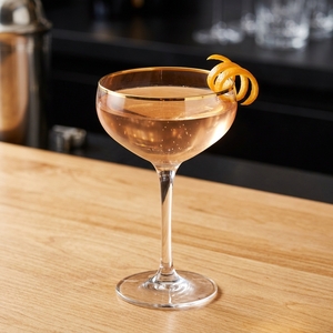 An image of the T&T cocktail submitted by Toby that contains Homemade Tamarind Purée, Blanco Tequila, Mezcal, Benedictine DOM, Orange Bitters and Orange