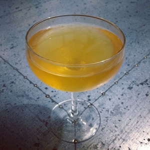An image of the Use Your Words cocktail submitted by Toby that contains Gold Rum, White Rum, Maraschino Liqueur, Yellow Chartreuse, Lemon and Allspice Dram